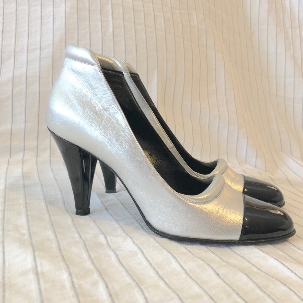Silver Chanel Pumps